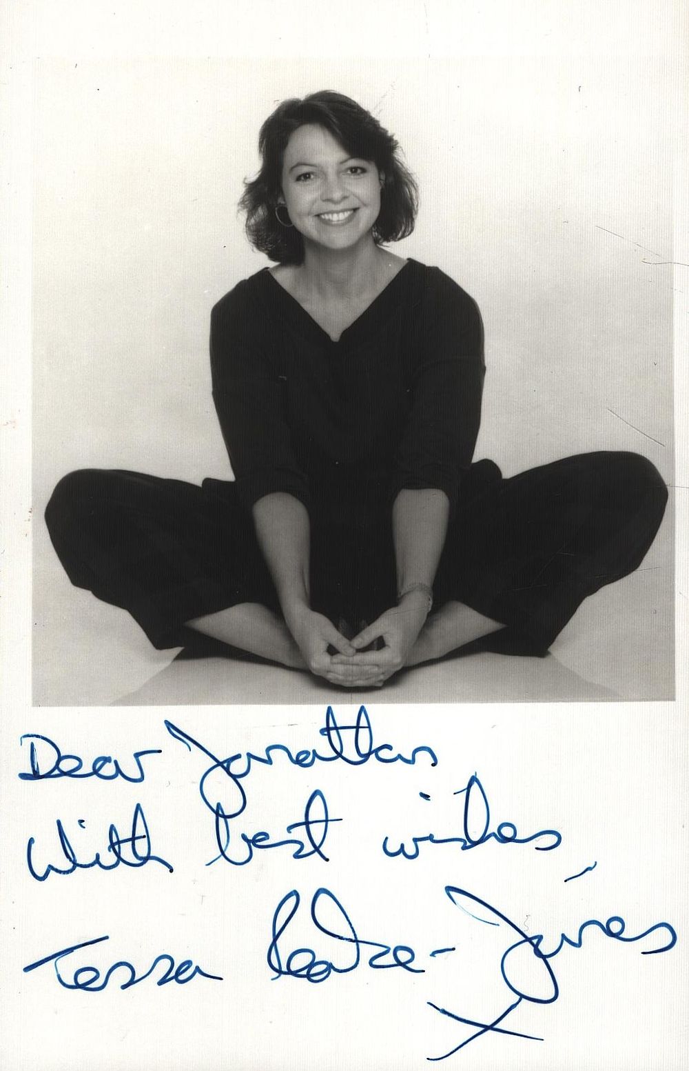 Lot 346: Tessa Peake-Jones signed 5x3inch black and white photo....
