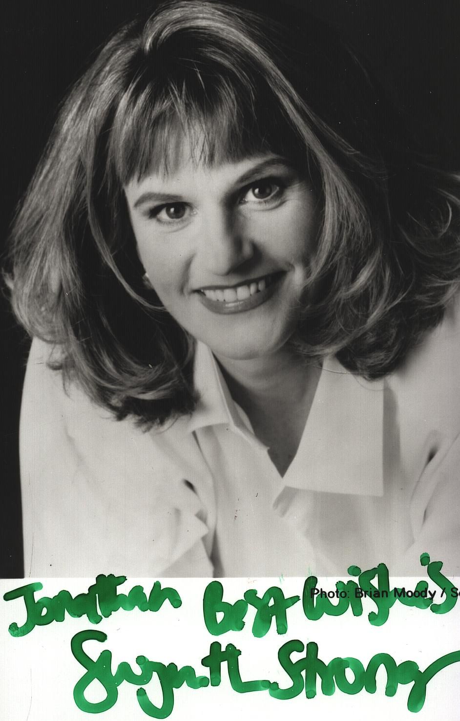 Lot 347: Gwyneth Strong signed 5x3inch black and white photo....