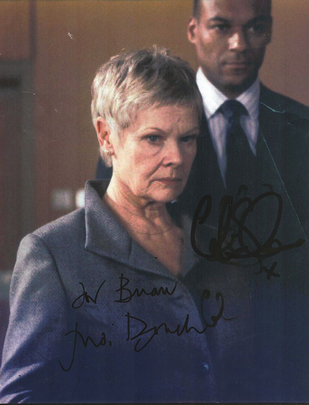 Lot 353: Colin Salmon and Judi Dench signed 10x8inch colour...