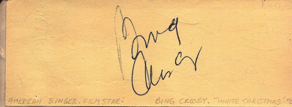 Lot 393: Bing Crosby clipped signature piece.