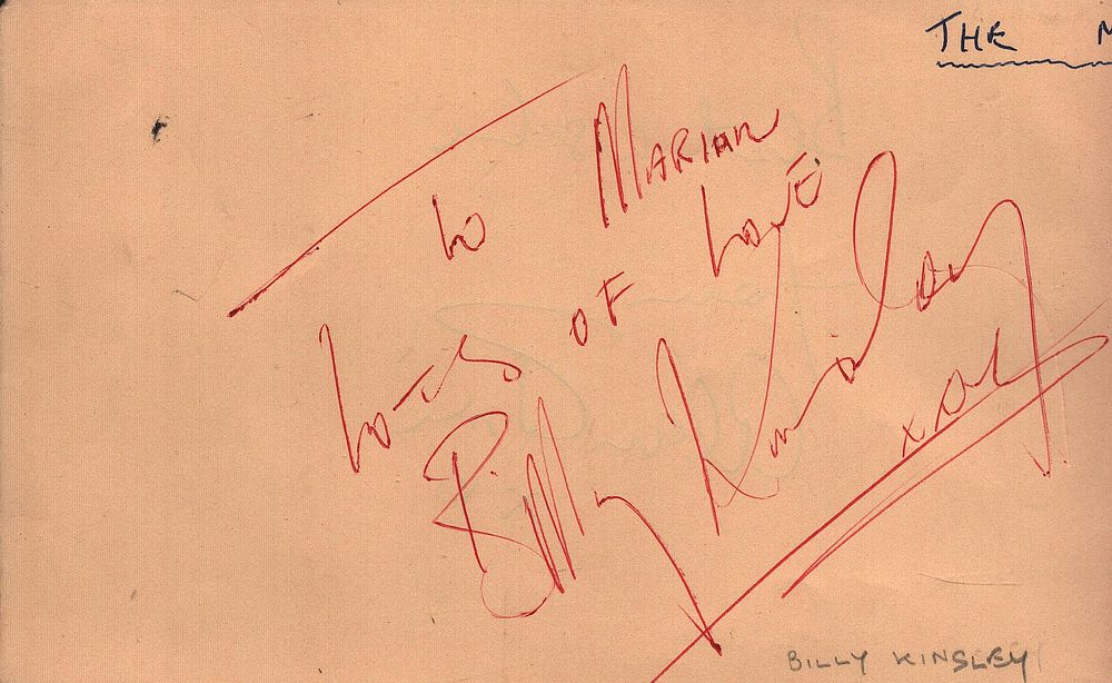 Lot 396: Billy Kinsley signed album page