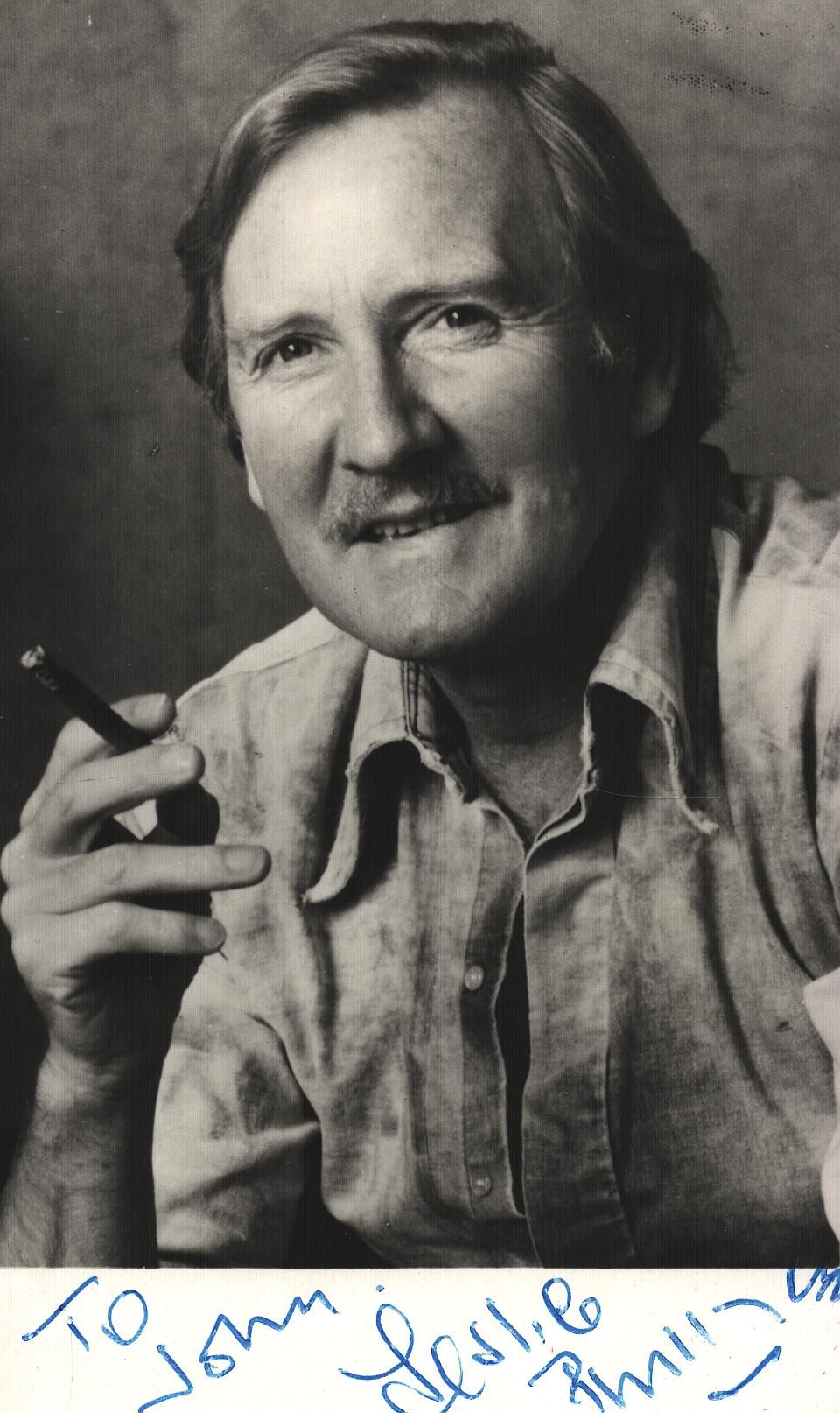 Lot 406: Leslie Phillips signed 6x4inch black and white photo....