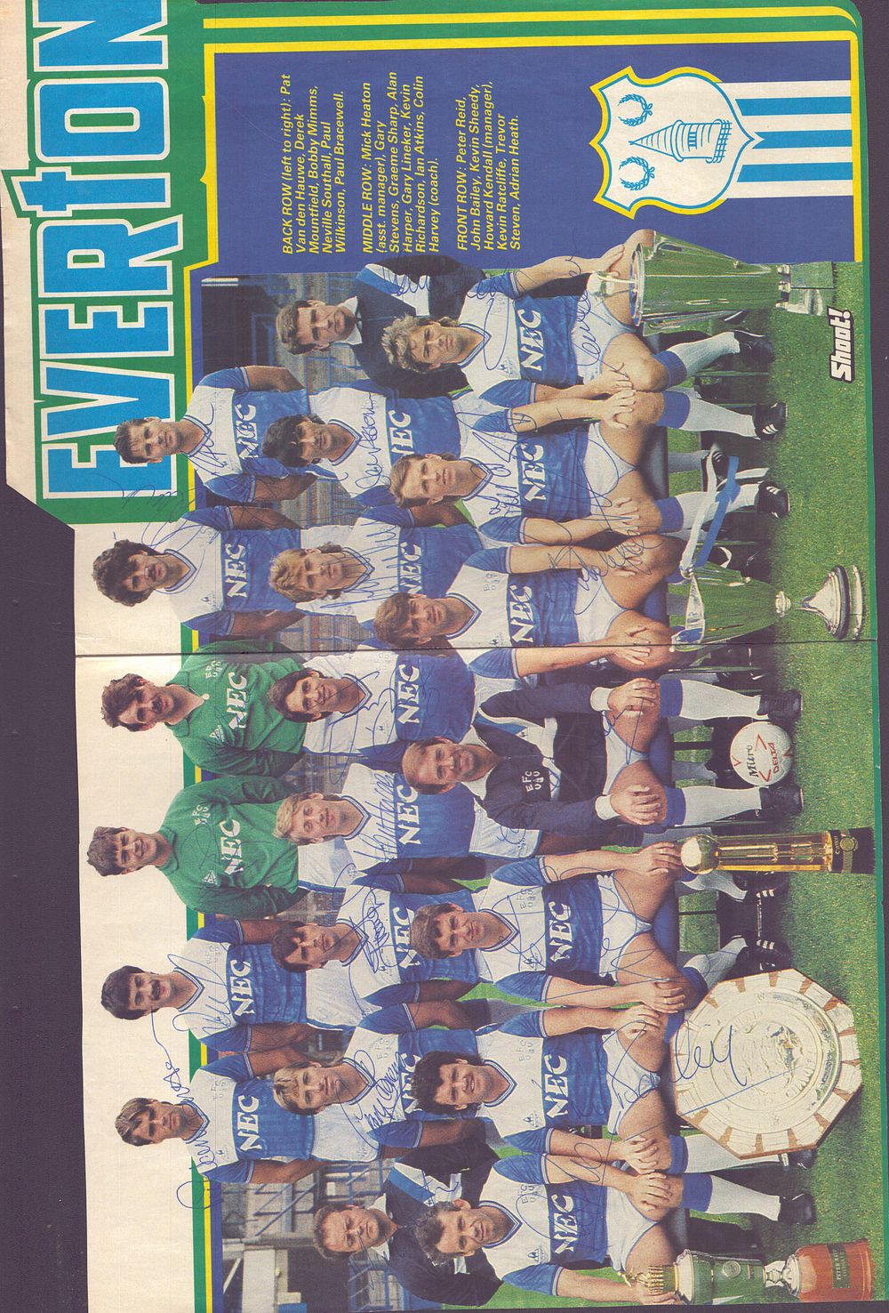 Lot 165: Everton league champions multi signed Shoot magazine centre...