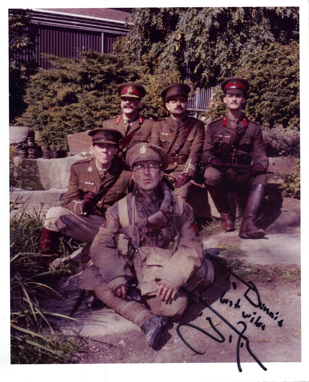 Lot 194: Tony Robinson signed 10x8inch Blackadder Goes Forth colour...