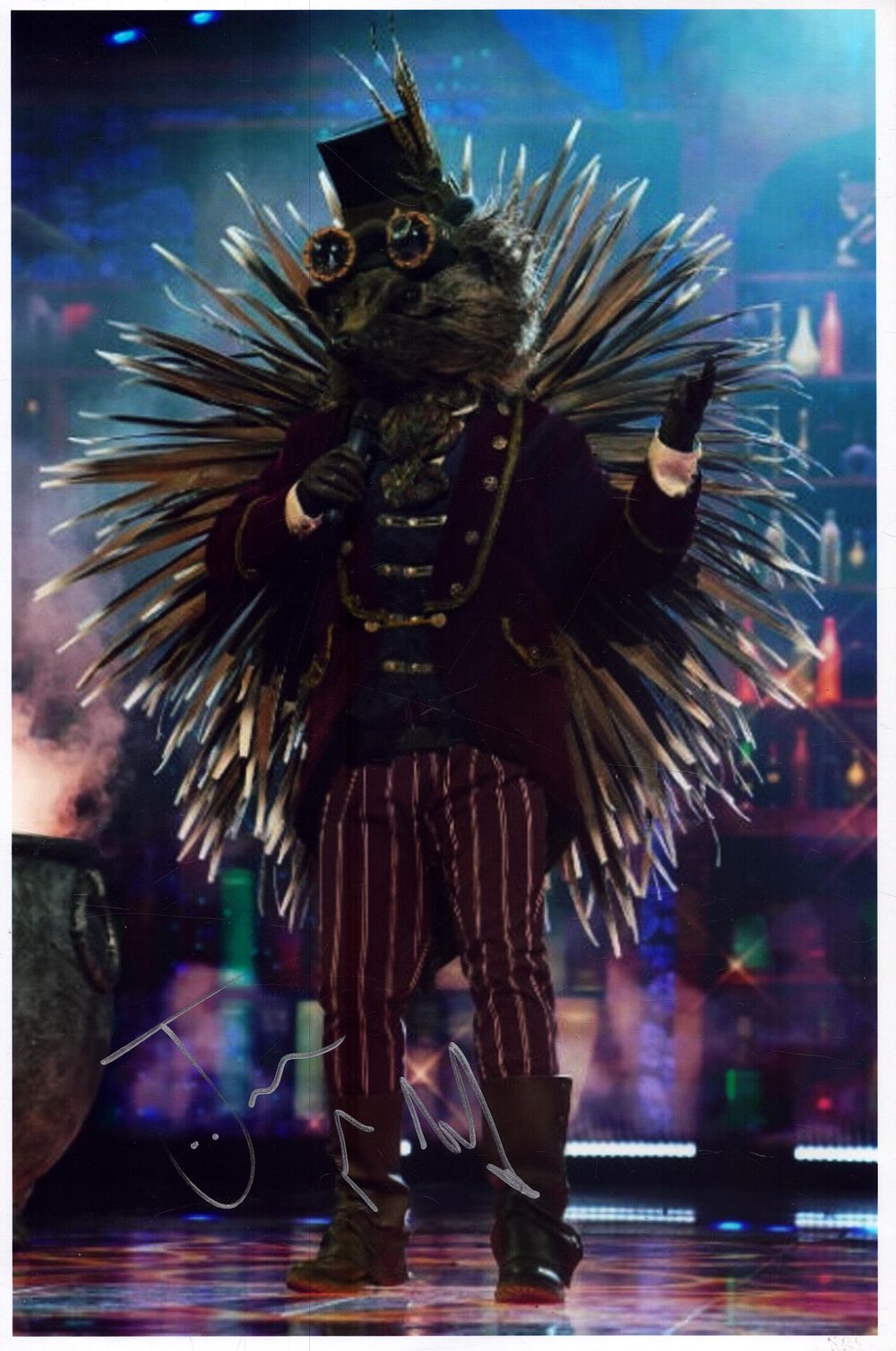Lot 196: Jason Manford signed 12x8inch "Hedgehog Masked Singer" colour...
