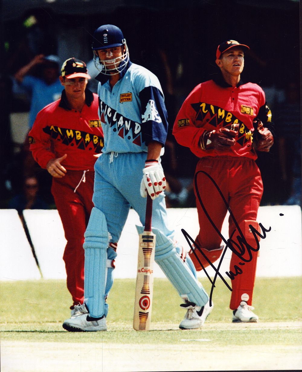 Lot 220: Andy Flower signed 10x8inch colour photo.