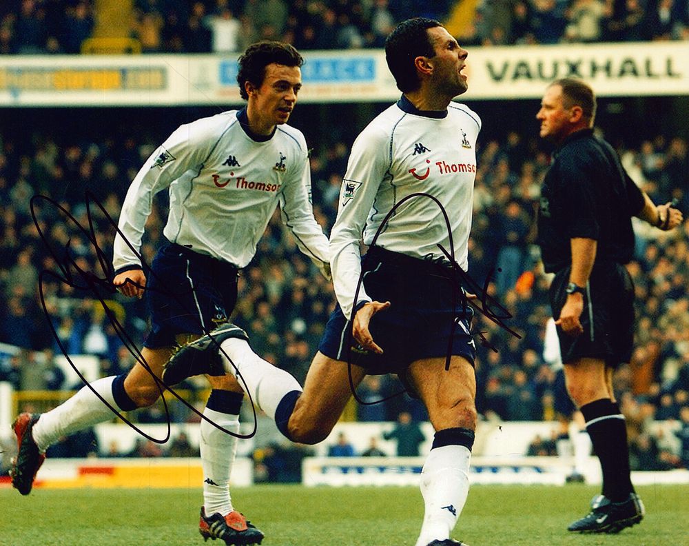 Lot 225: Gus Poyet and Simon Davies signed Tottenham Hotspur...