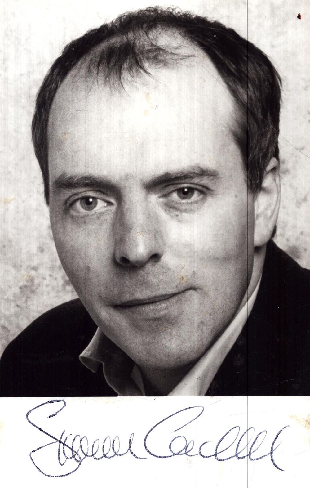 Lot 232: Simon Cadell signed 6x4inch black and white photo.