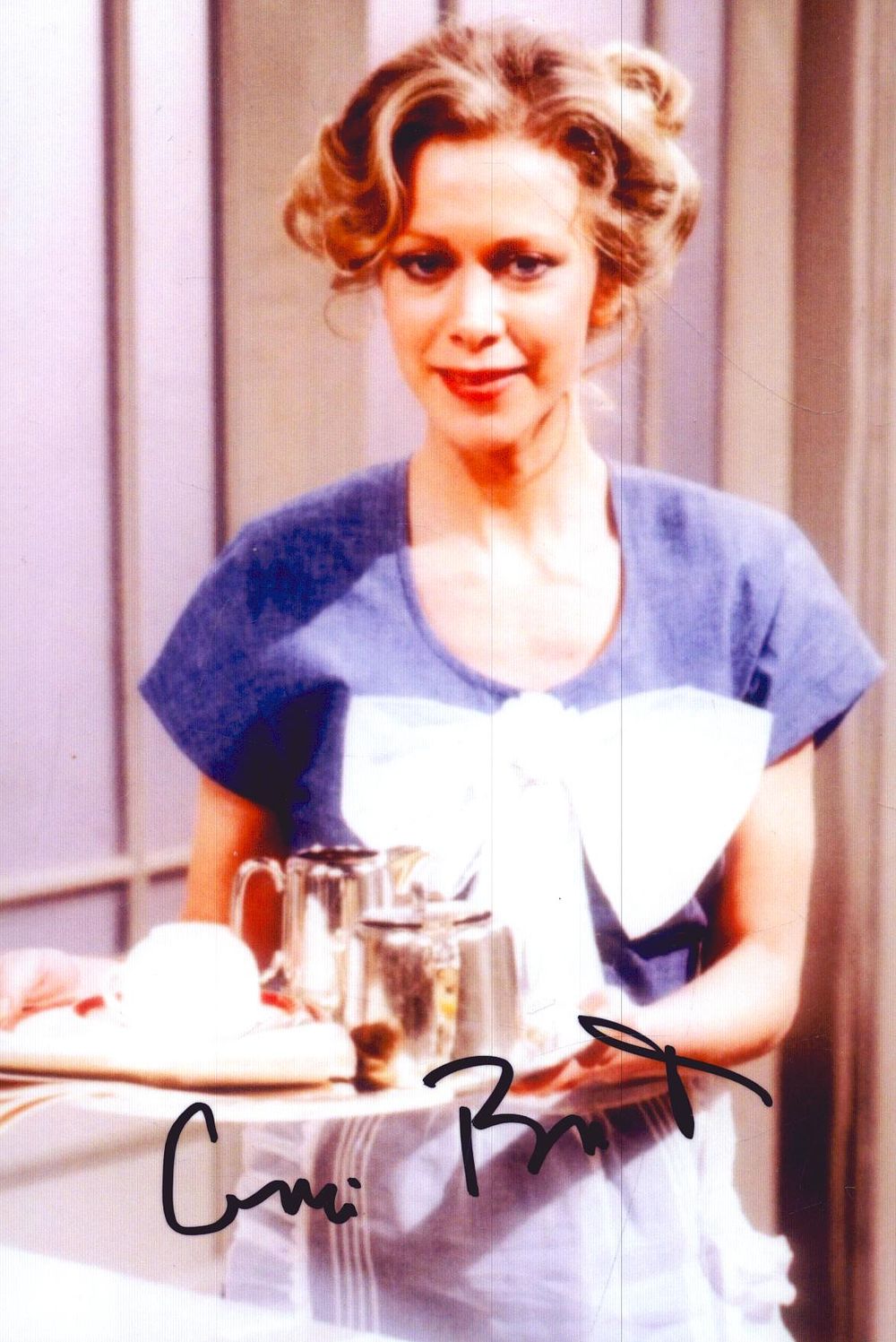 Lot 257: Connie Booth signed 6x4inch Fawlty Towers colour photo.