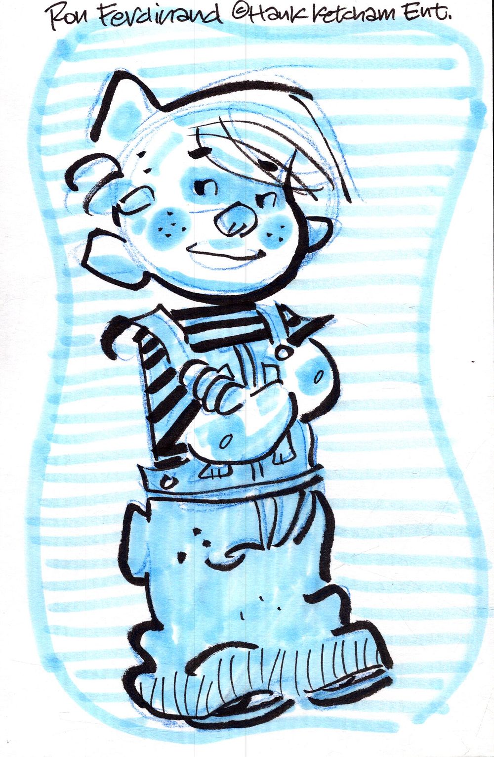 Lot 259: Ron Ferdinand signed Denis the Menace original signed...