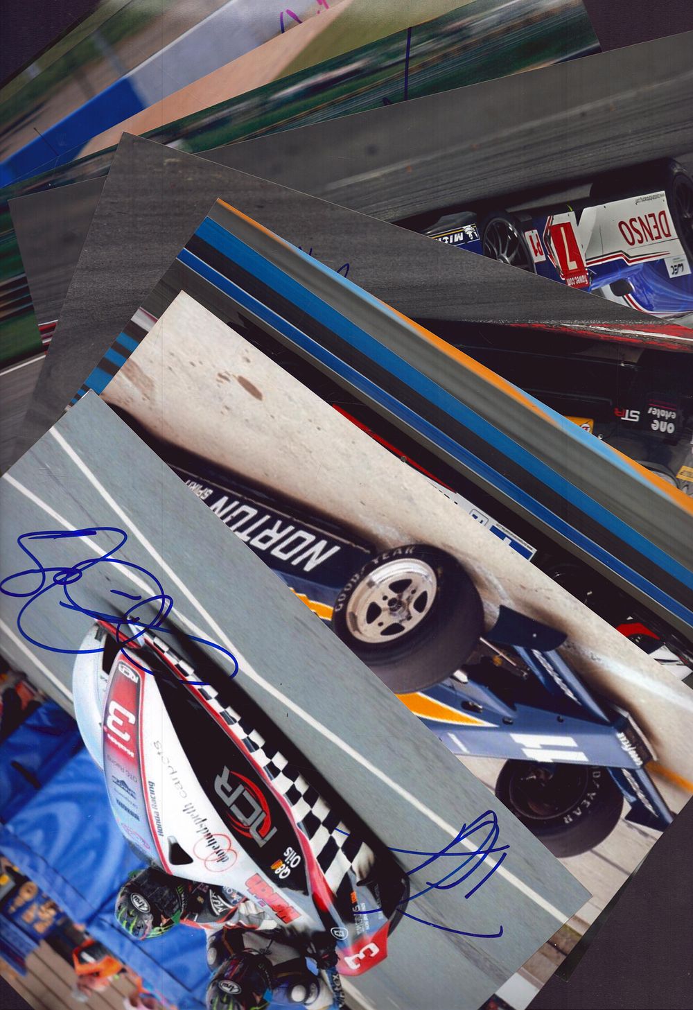 Lot 267: Motor Racing Drivers collection 12, signed 12x8inch colour...