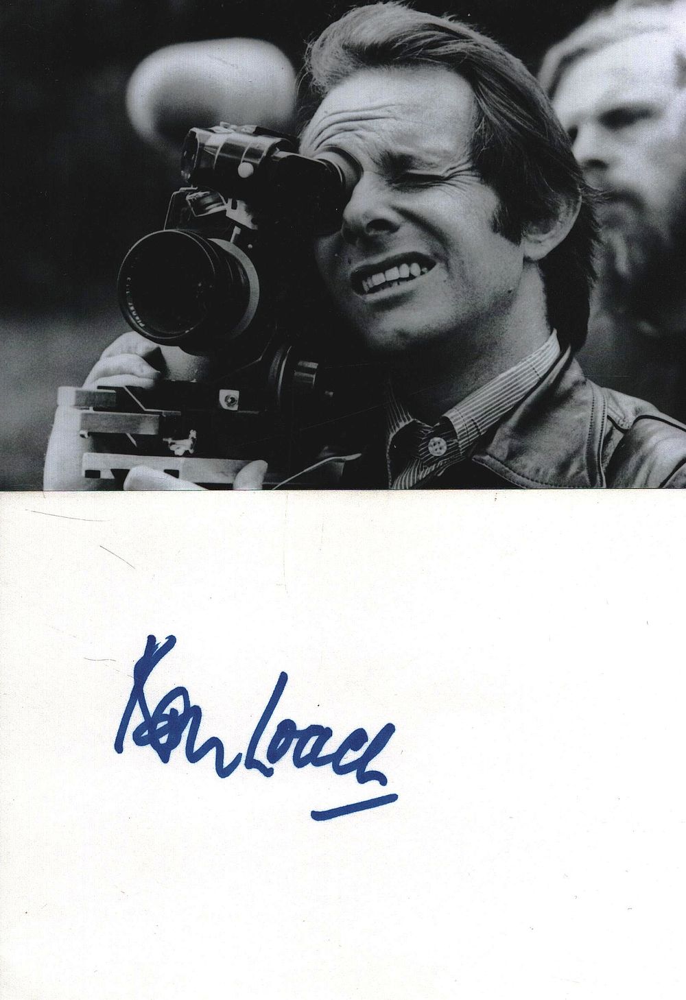 Lot 283: KEN LOACH Film Director signed card with Photo...