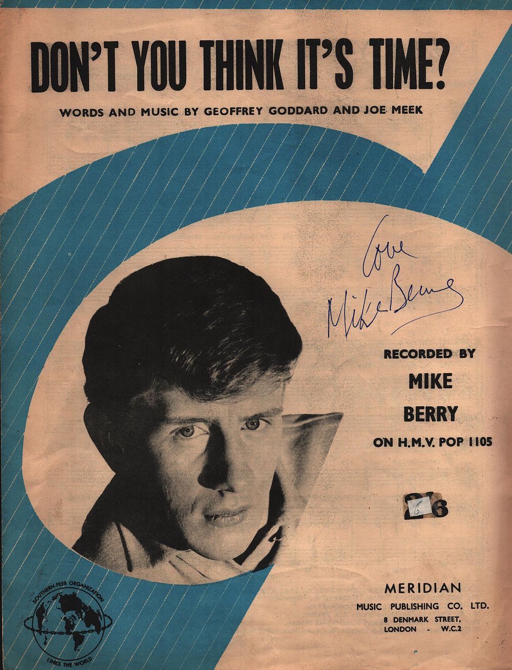 Lot 285: MIKE BERRY Singer Signed ‘Don’t You Think It’s...