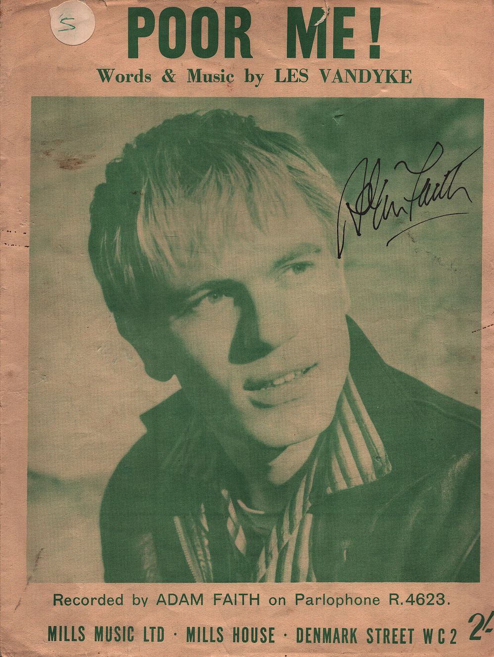 Lot 293: ADAM FAITH (1940-2003) Singer / Actor signed vintage...