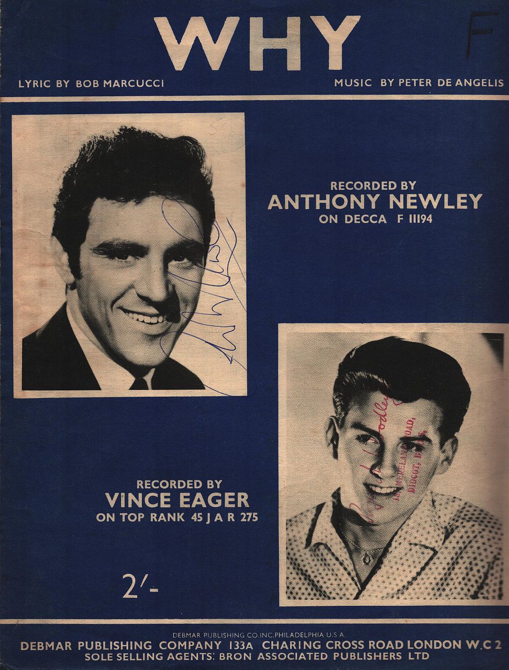 Lot 297: ANTHONY NEWLEY (1931-1999) Actor / Singer signed vintage...