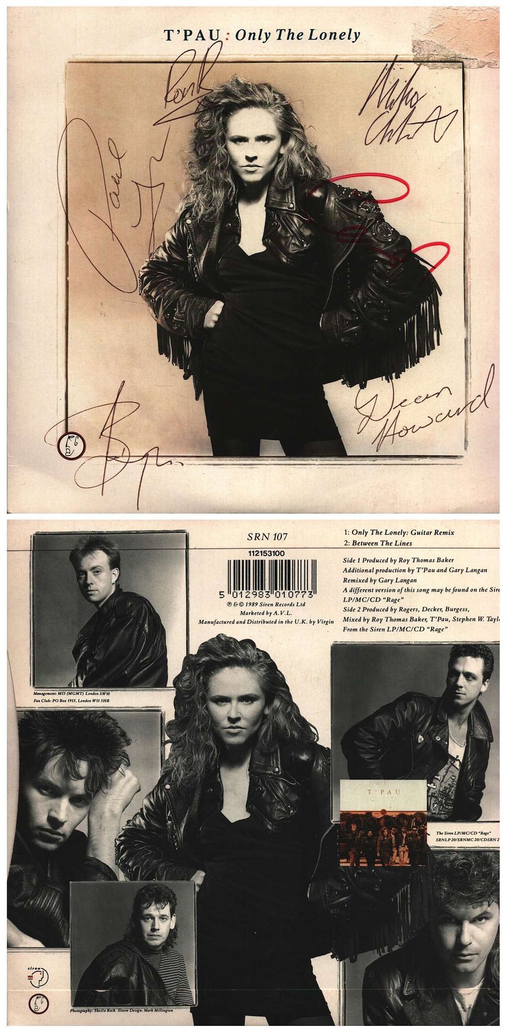 Lot 301: T’PAU Band fully signed 1989 45 Single ‘Only...