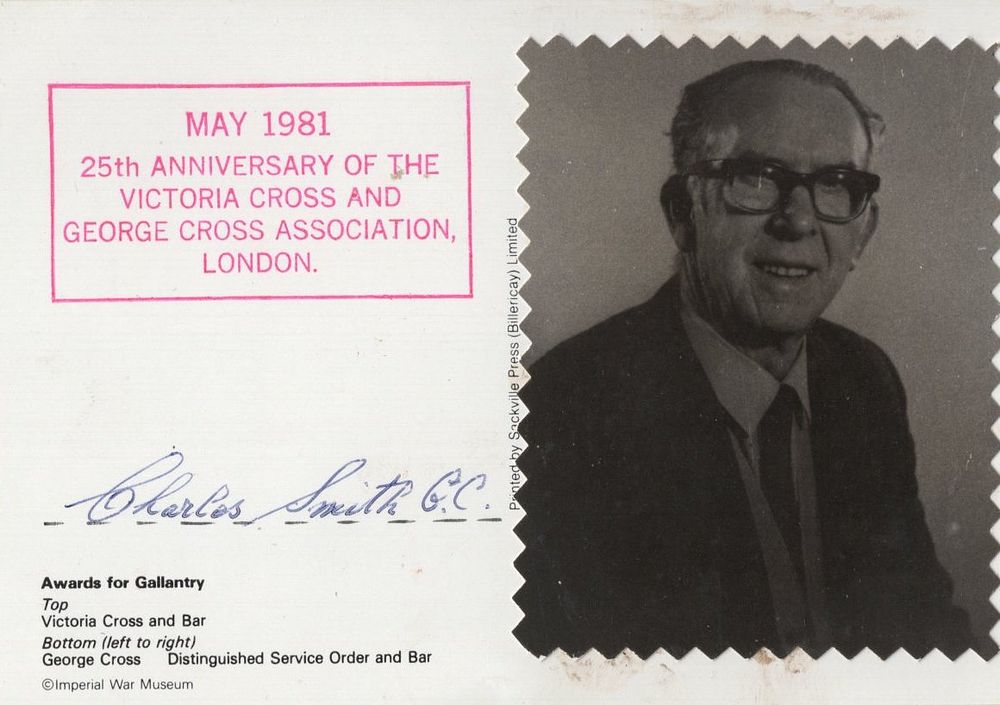 Lot 334: George Cross recipient Charles Smith GC, signed 1981...