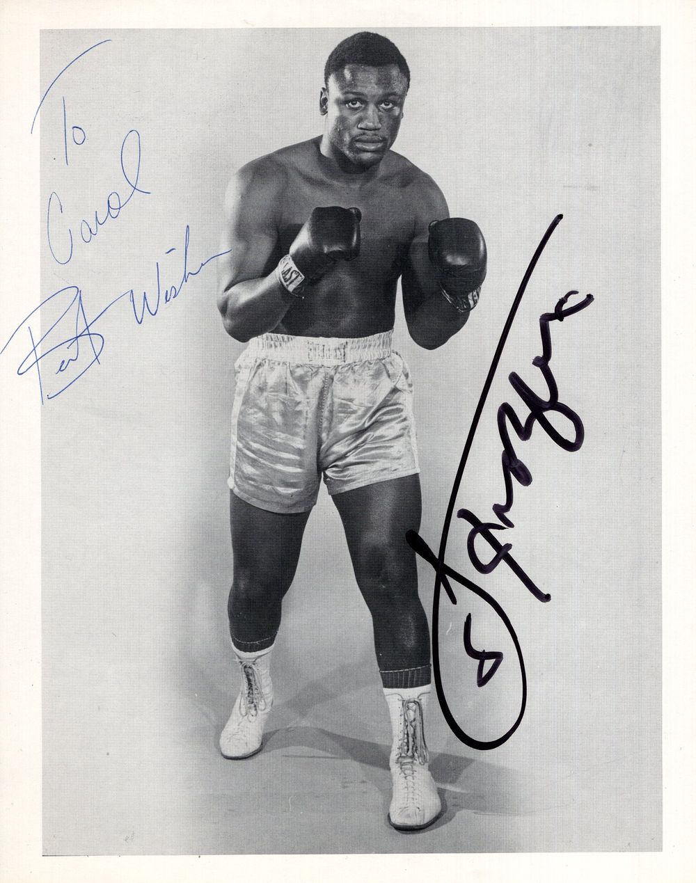 Lot 376: Joe Frazier World Heavyweight Champion boxer signed B&W...