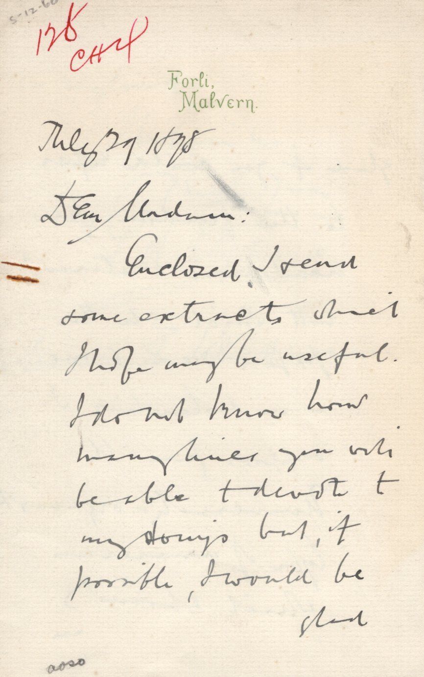 Lot 382: Edward Elgar (1857-1934), composer, 7x5 inch his home...