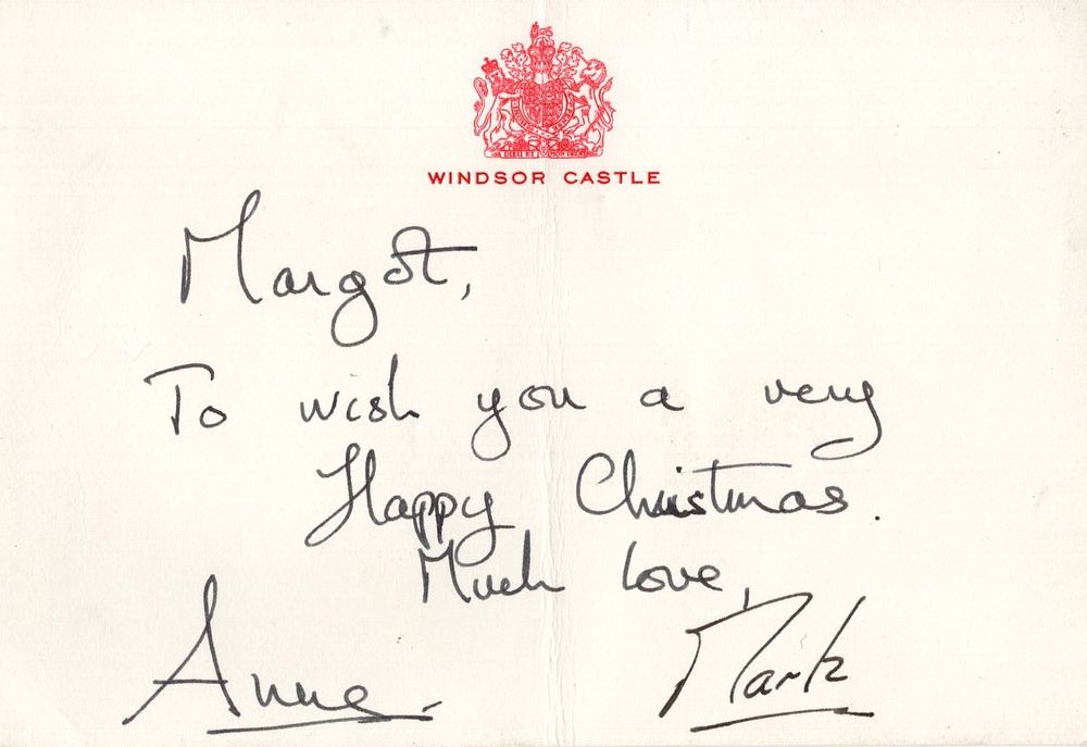 Lot 391: Princess Anne and Captain Mark Phillips signed Christmas...