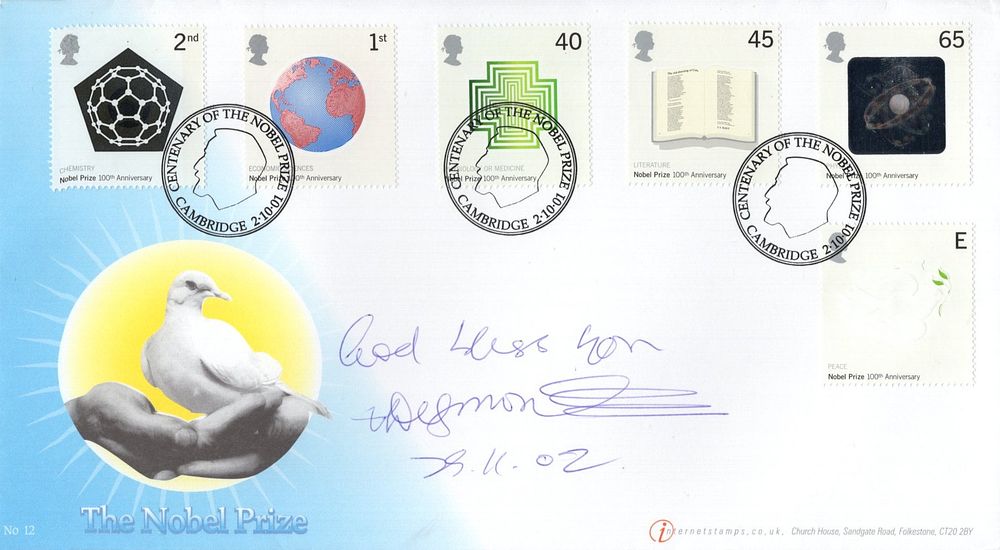 Lot 393: Desmond Tutu (1931-2021) Nobel Peace Prize winning Archbishop,...