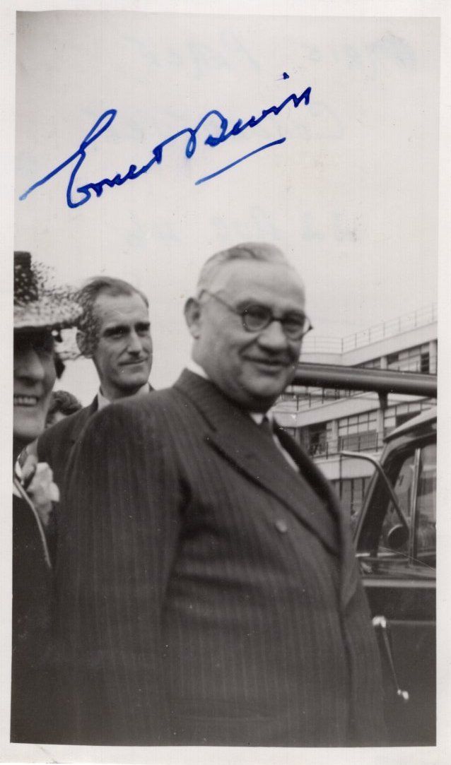 Lot 403: Ernest Bevin (1881-1951) signed 5.5x3.25 inch photograph. Ernest...
