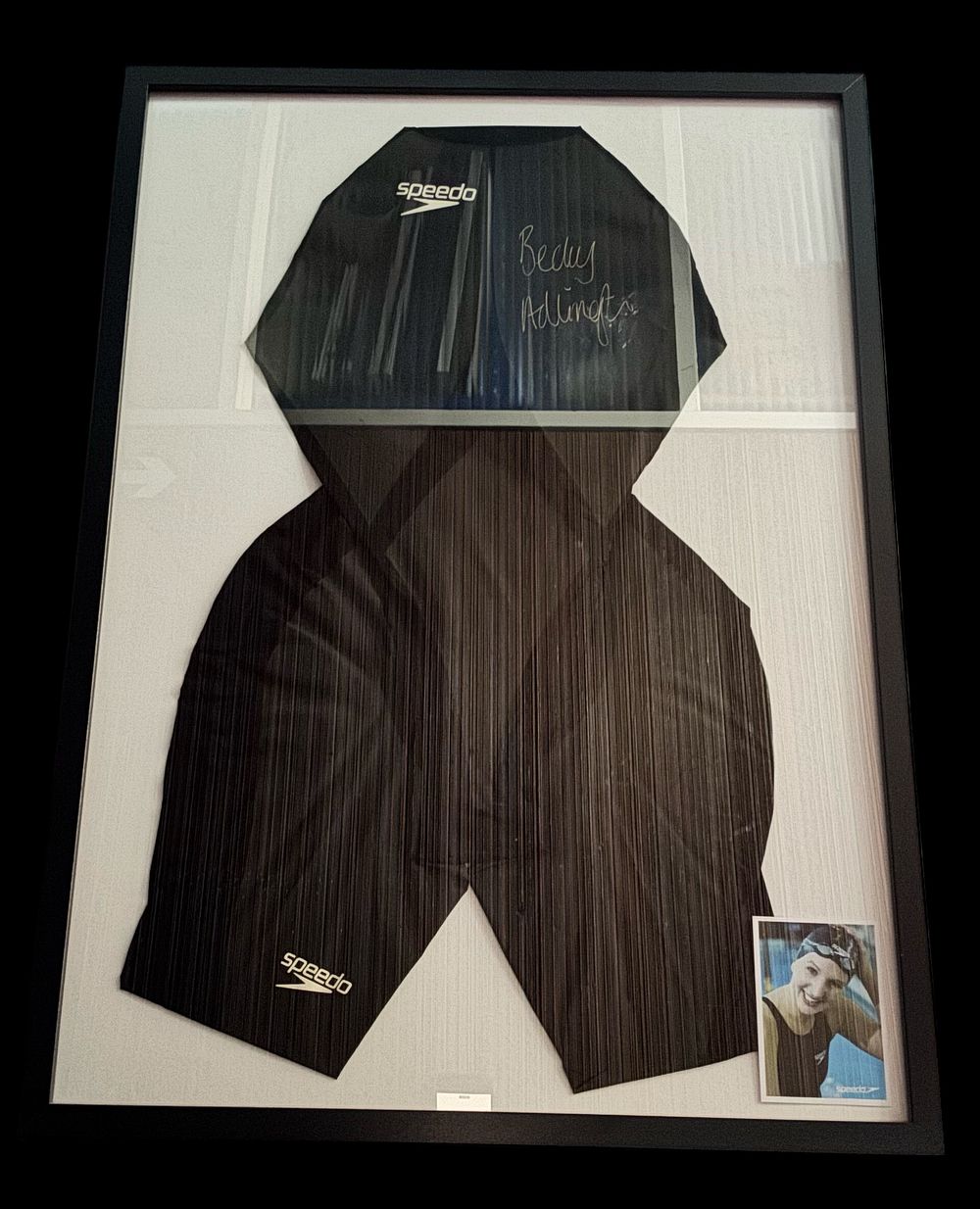 Lot 506: Rebecca Adlington owned and signed 29x21 inch overall...