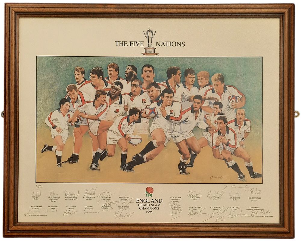 Lot 510: England Grand Champions 1995 multi signed Limited Edition...
