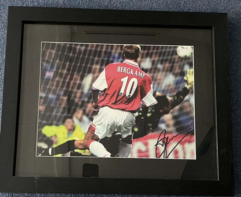 Lot 533: Dennis Bergkamp Arsenal signed colour photo 16x12, framed...