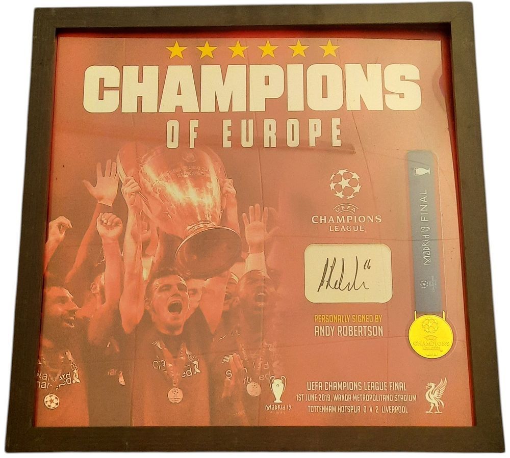 Lot 537: Andy Robertson MBE signature piece and medal in...