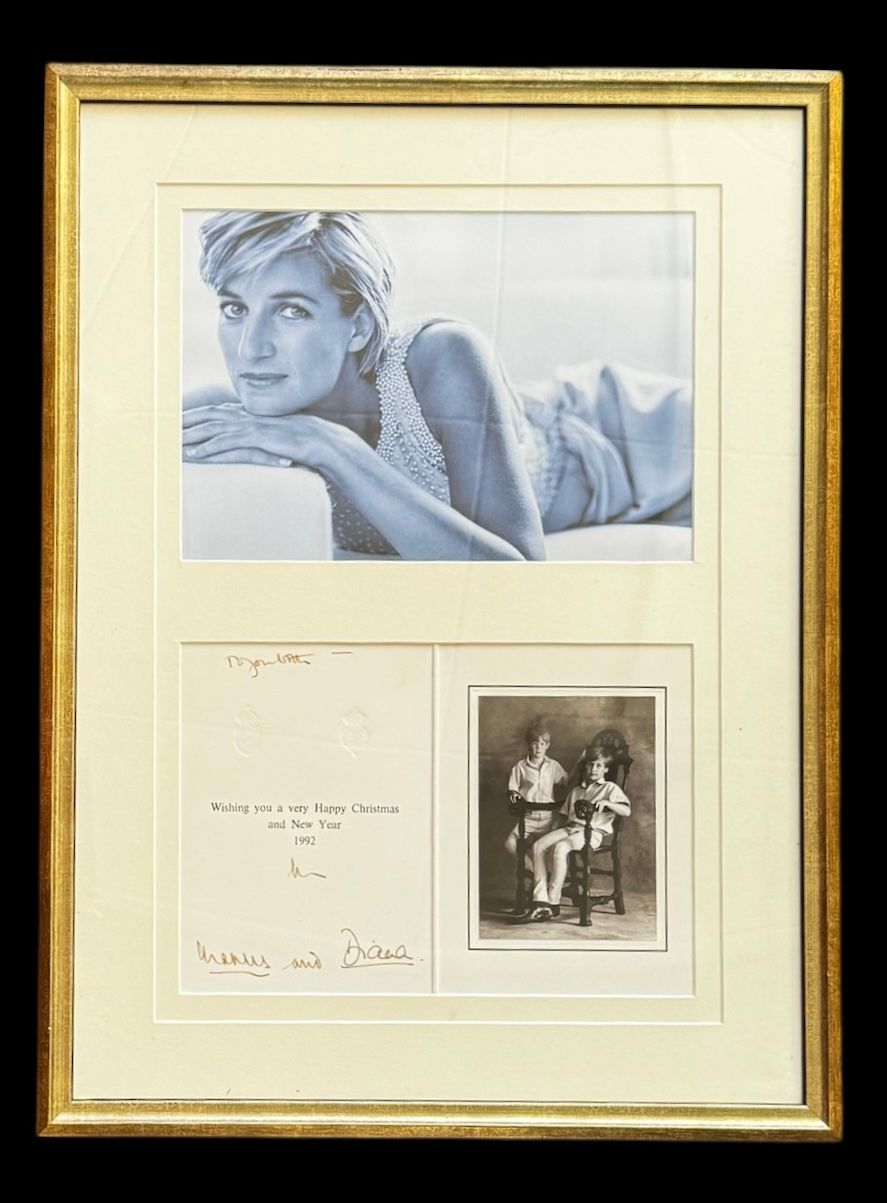 Lot 539: Princess Dianna and Prince Charles signed Christmas card...