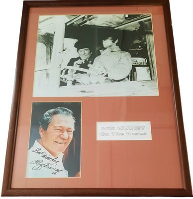 Lot 546: Reg Varney signed colour photo. Mounted and framed...