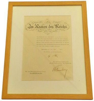 Lot 566: Adolf Hitler and Werner von Blomberg multi signed...