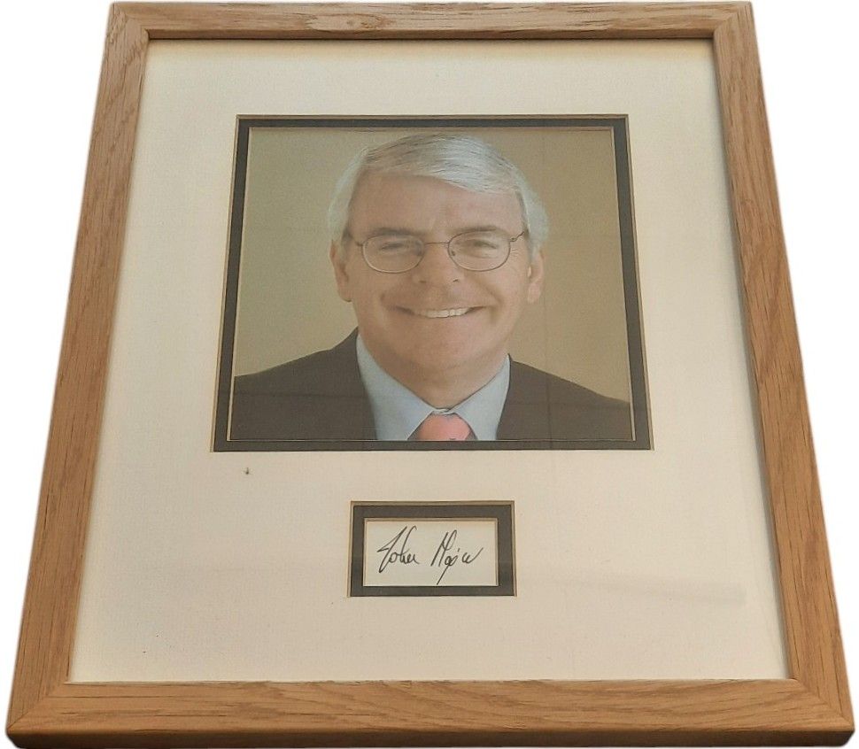 Lot 579: Prime Minister John Major 16x13inch overall framed and...