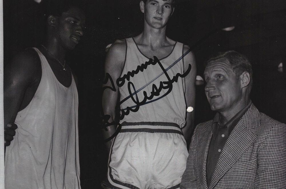 Lot 160: Tommy Burkson signed 6x4inch black and white photo.