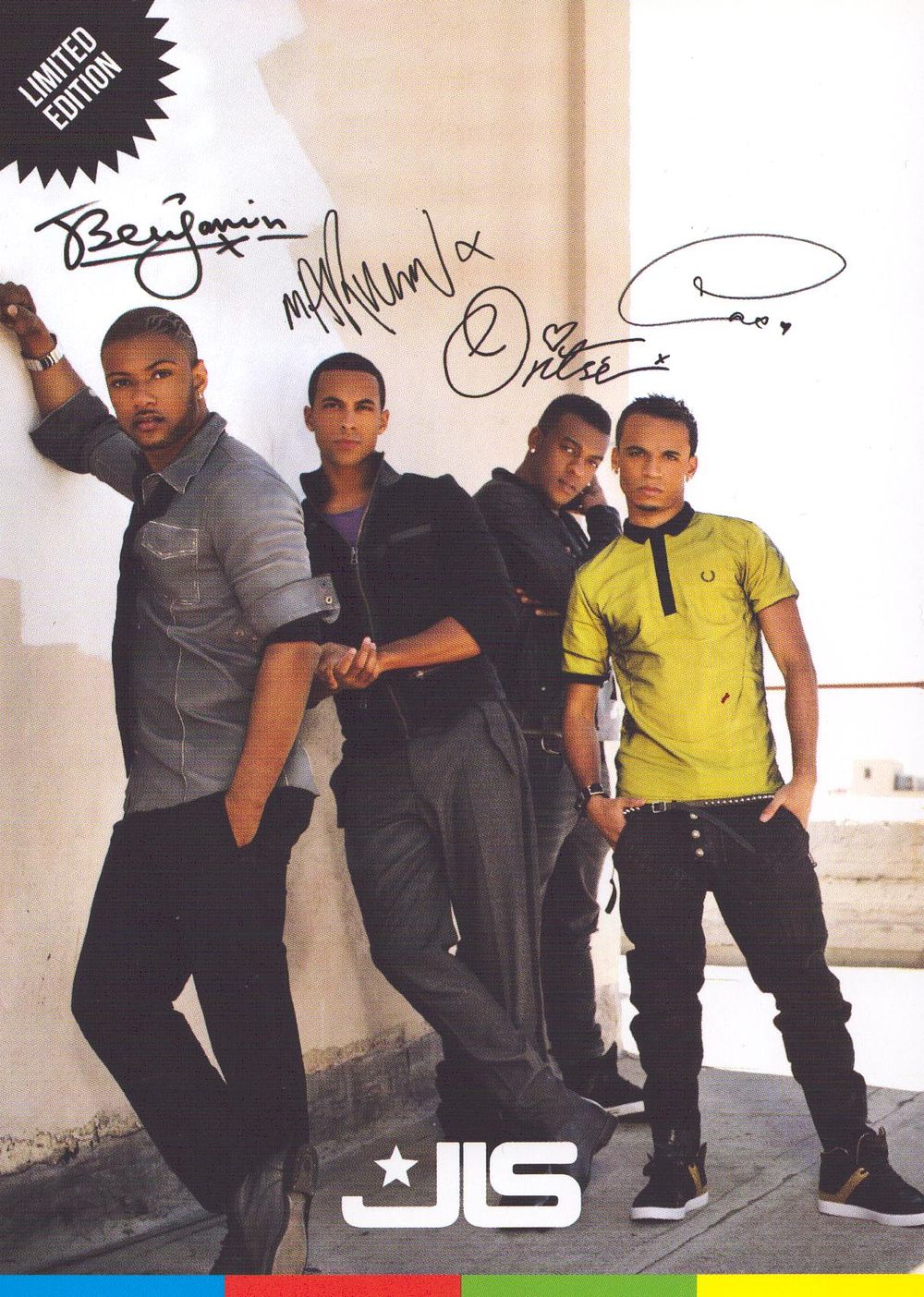 Lot 169: JLS signed 6x4inch promo card.