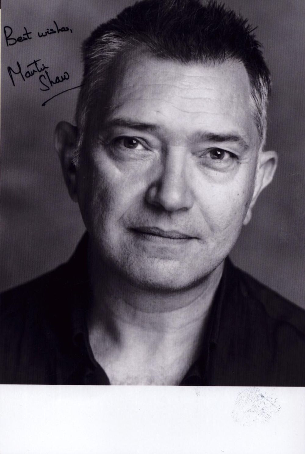 Lot 200: Martin Shaw signed 6x4inch black and white photo.