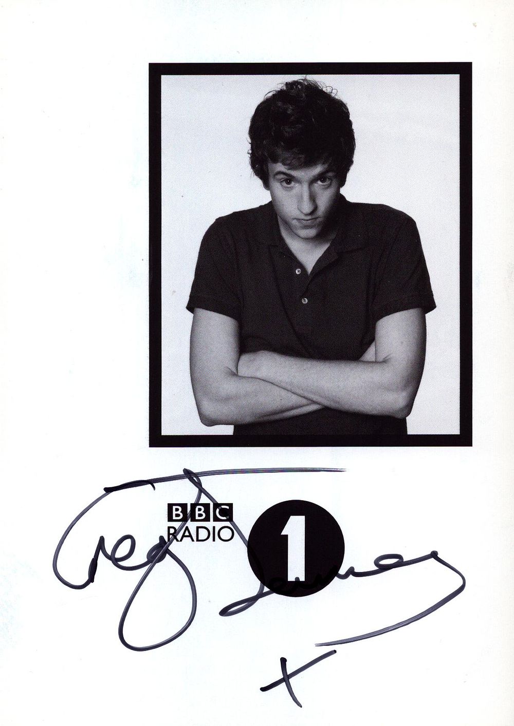 Lot 218: Greg James signed 6x4inch black and white photo.