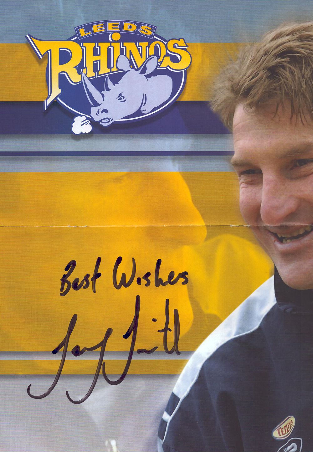 Lot 219: Tony Smith of Leeds Rhinos signed folded pull...