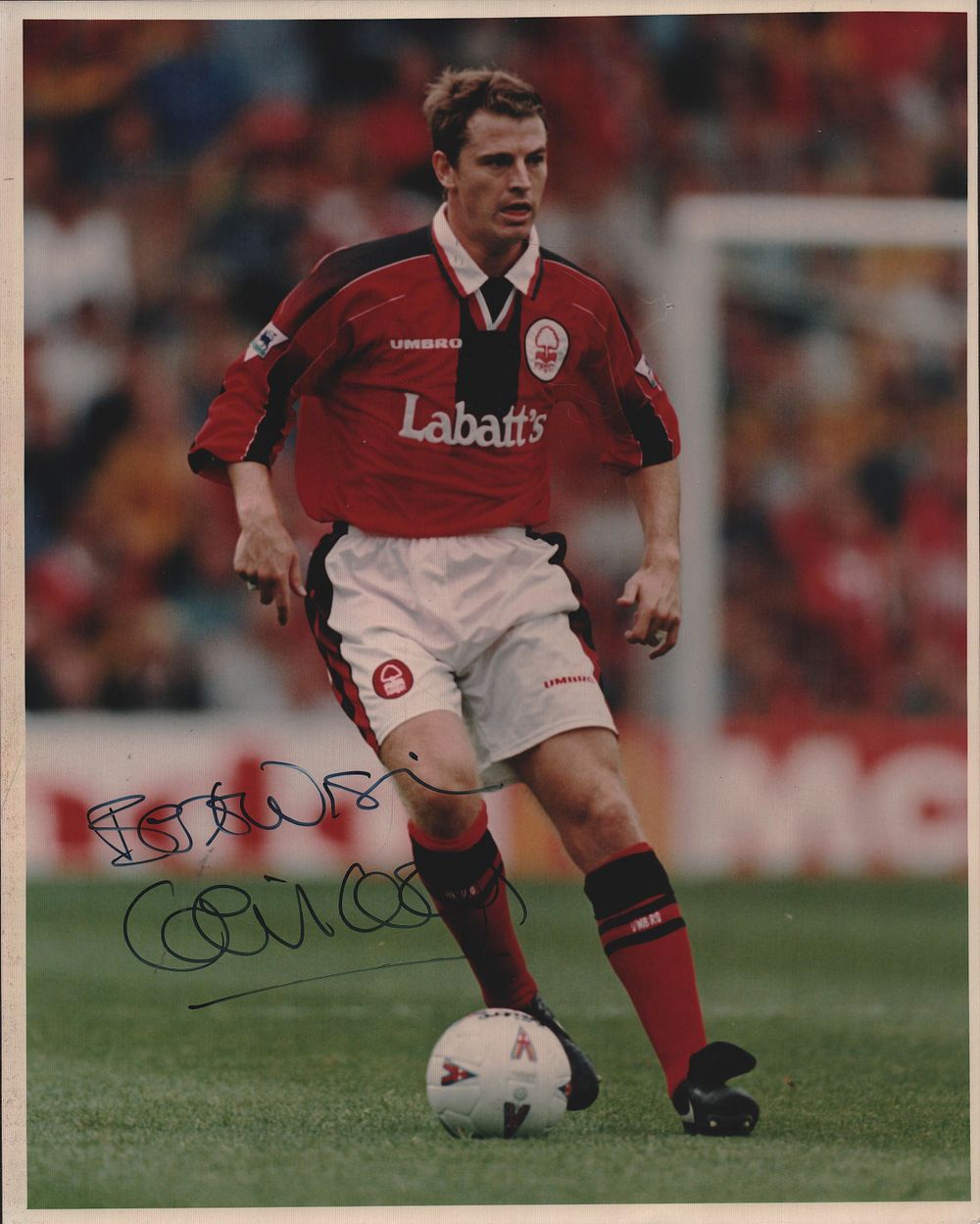 Lot 244: Colin Cooper signed 10x8inch colour photo pictured while...