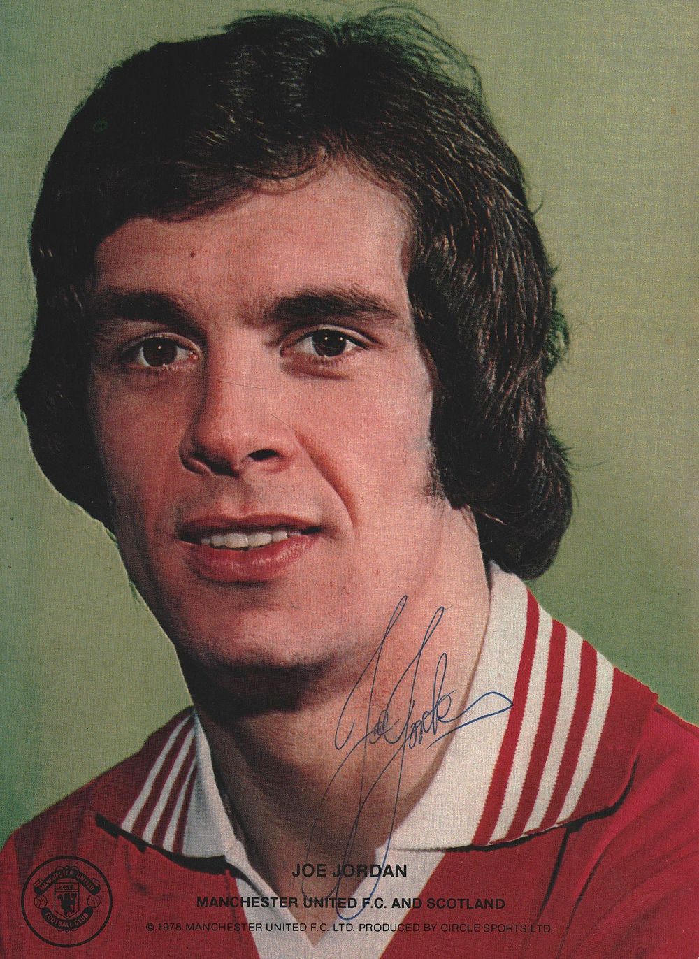 Lot 250: Joe Jordan signed 8x6inch colour photo pictured during...