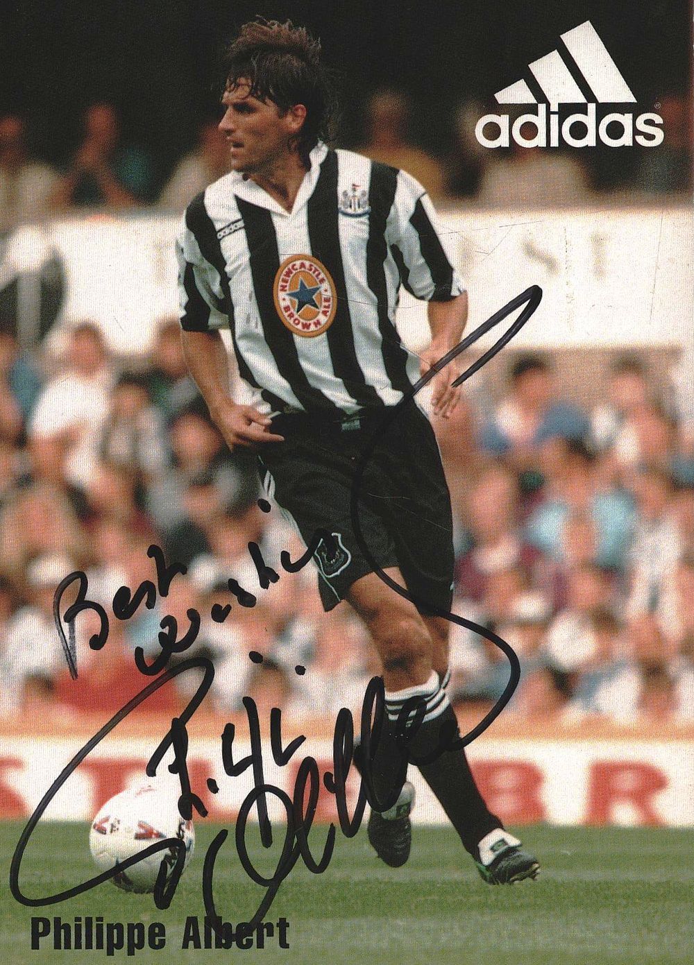 Lot 272: Philippe Albert signed 6x4inch Adidas colour promo photo.