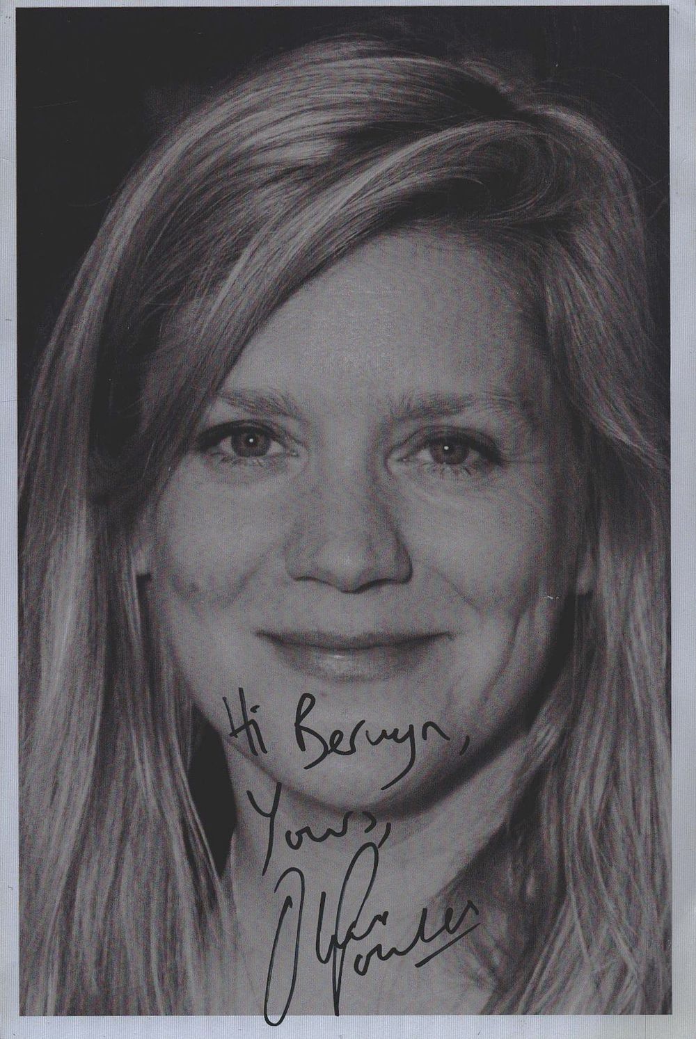 Lot 284: Olivia Poulet signed 6x4 inch black and white...