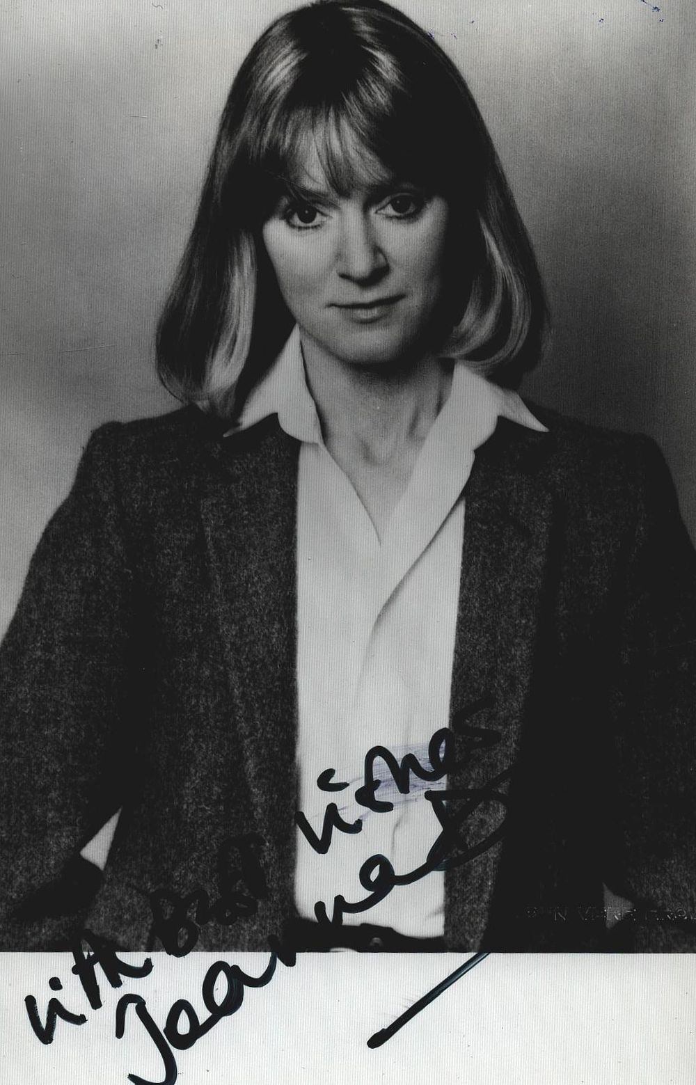 Lot 286: Joanna David signed 6x4 inch black and white...