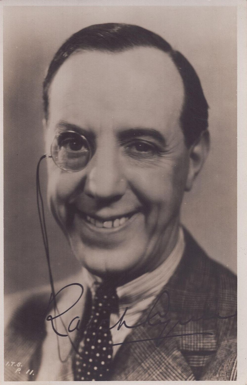 Lot 293: Ralph Lynn signed 6x4 inch vintage black and...