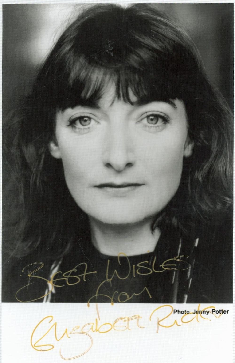 Lot 298: Elizabeth Rider signed 6x4 inch black and white...