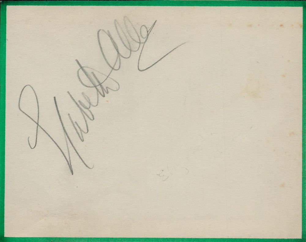 Lot 340: Elizabeth Allen signed album page. Good condition Est.