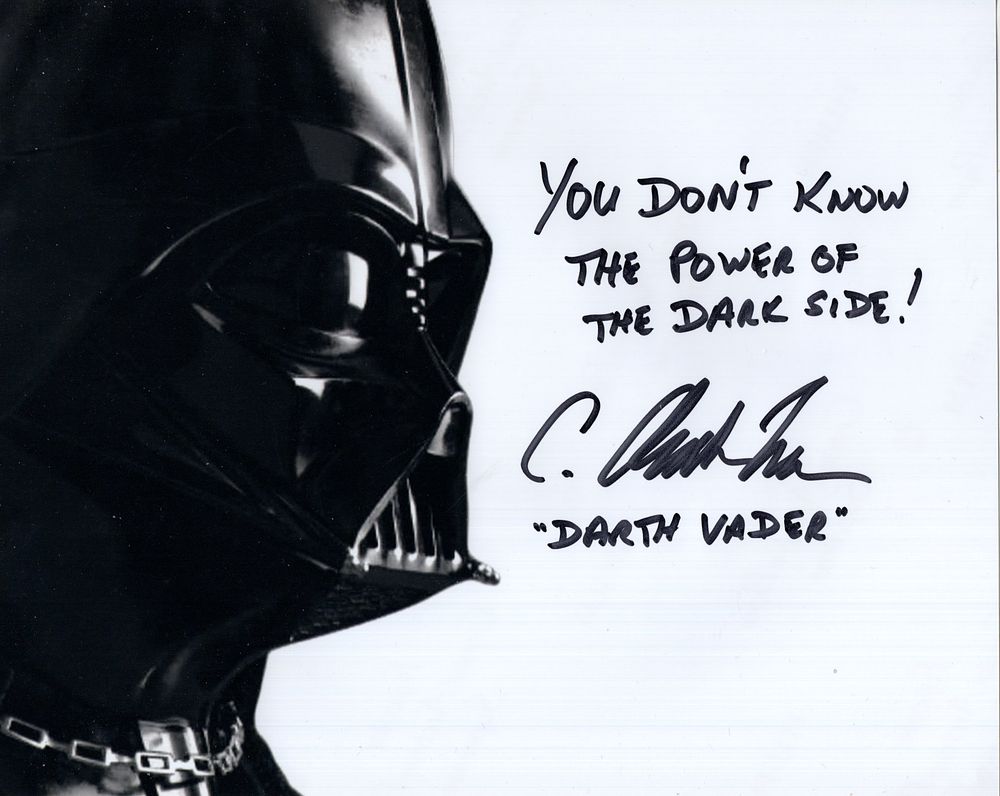 Lot 362: Star Wars Darth Vader colour 8x10 photo signed...