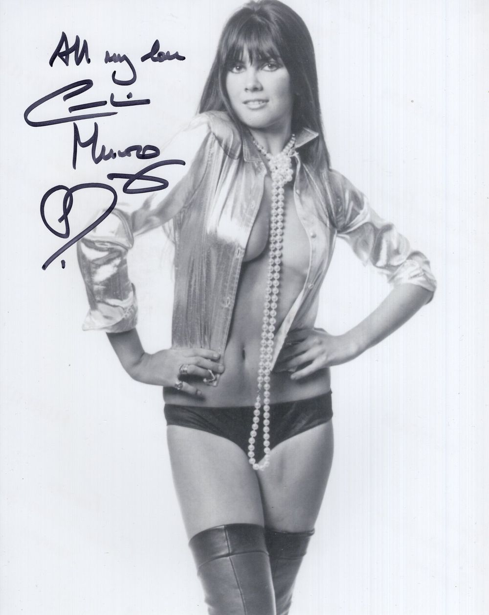 Lot 437: 007 Bond actress Caroline Munro signed sexy open...