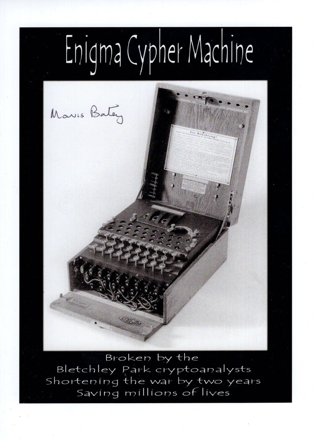 Lot 465: WW2 Bletchley Park 'Ultra' secret code breaker Mavis...